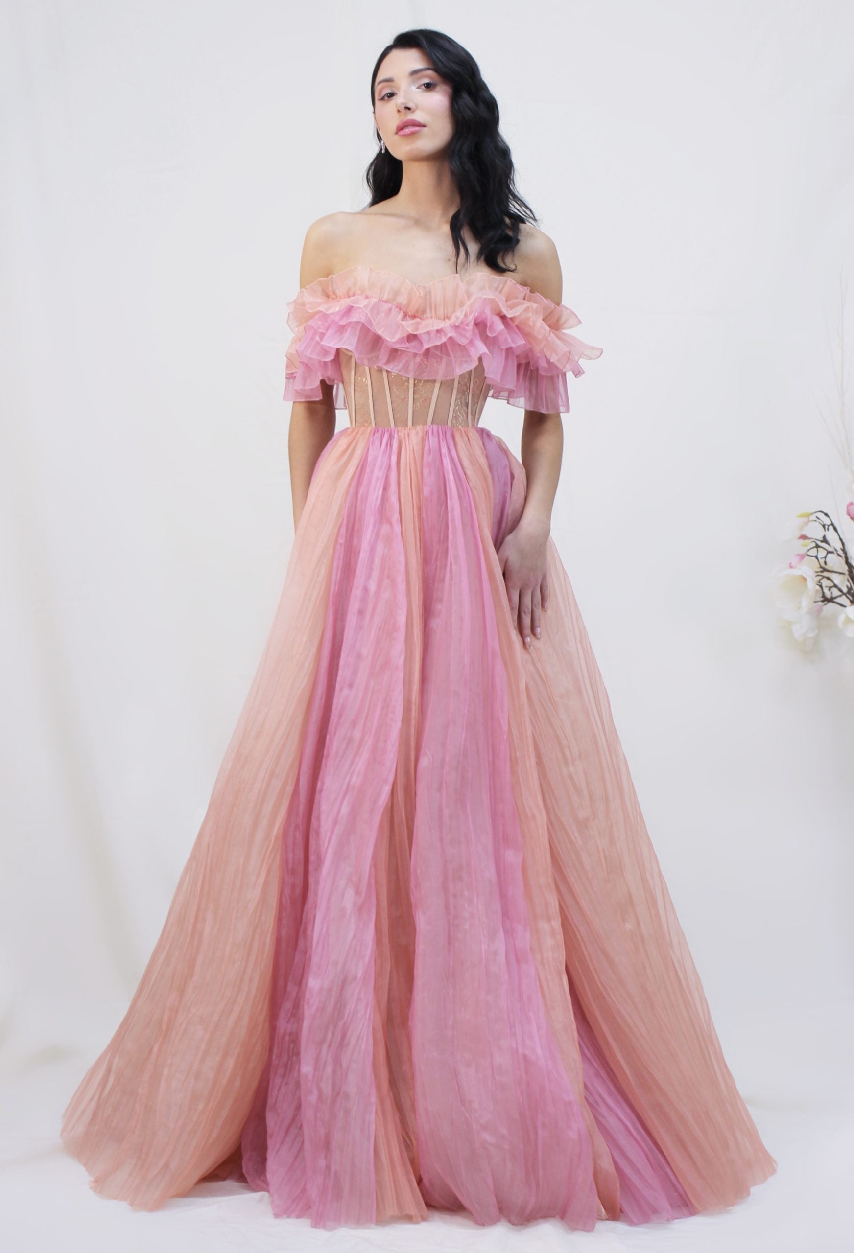 Two Toned Pink Evening Dress 4 Two Toned Pink Evening Dress 4