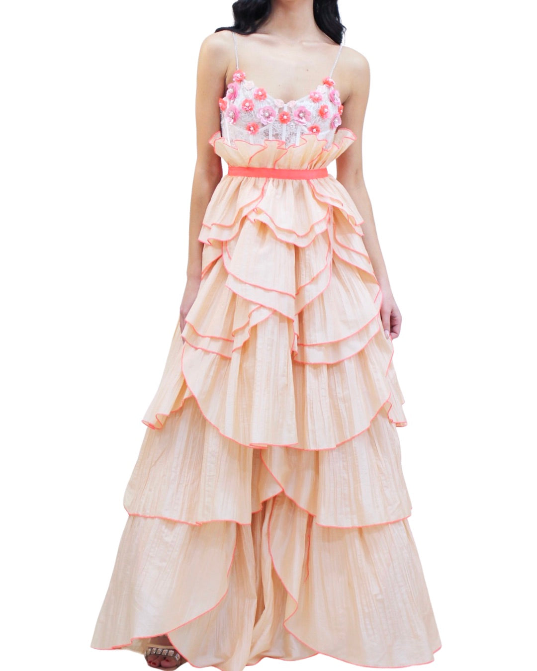 Flower Lace Evening Gown