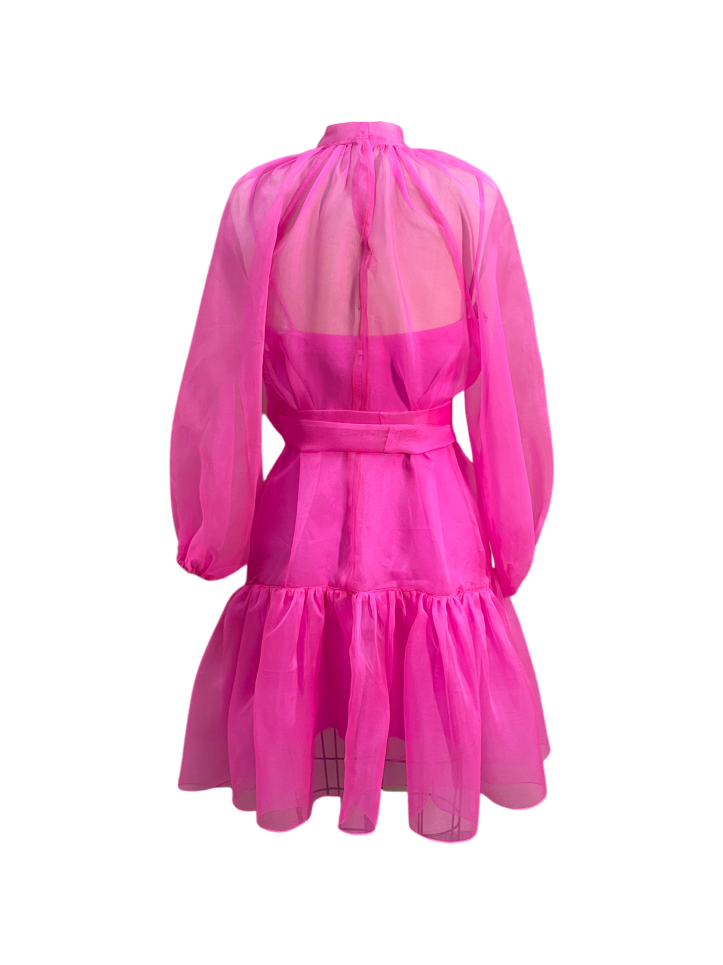 Hot Pink Mini Puffy Party Dress