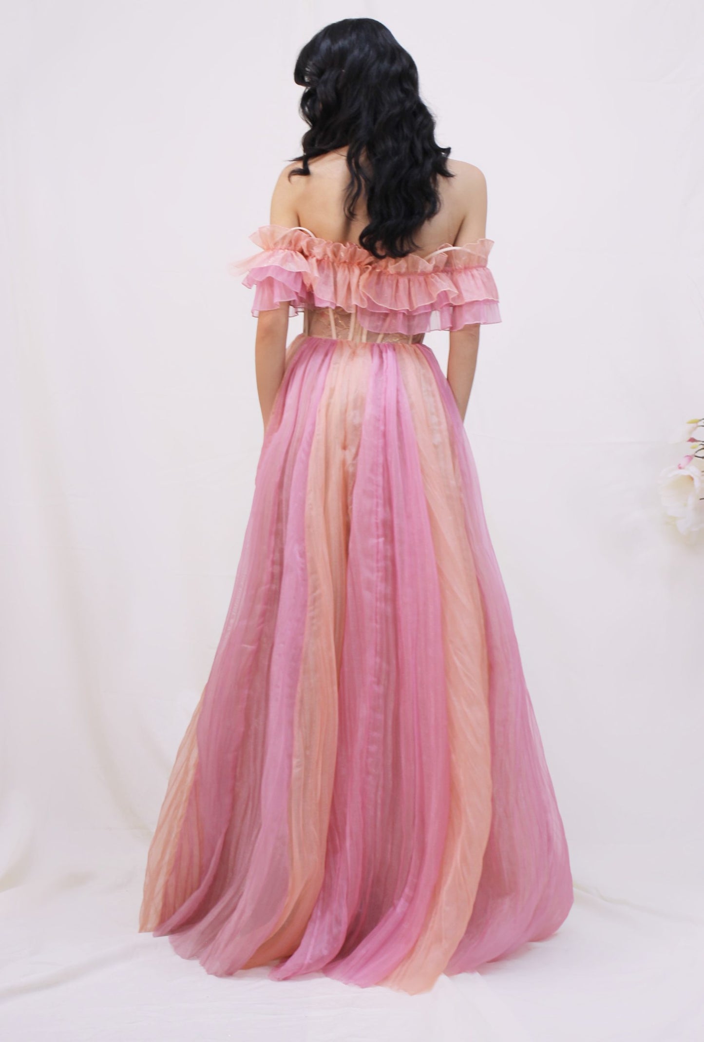 Two Toned Pink Evening Dress