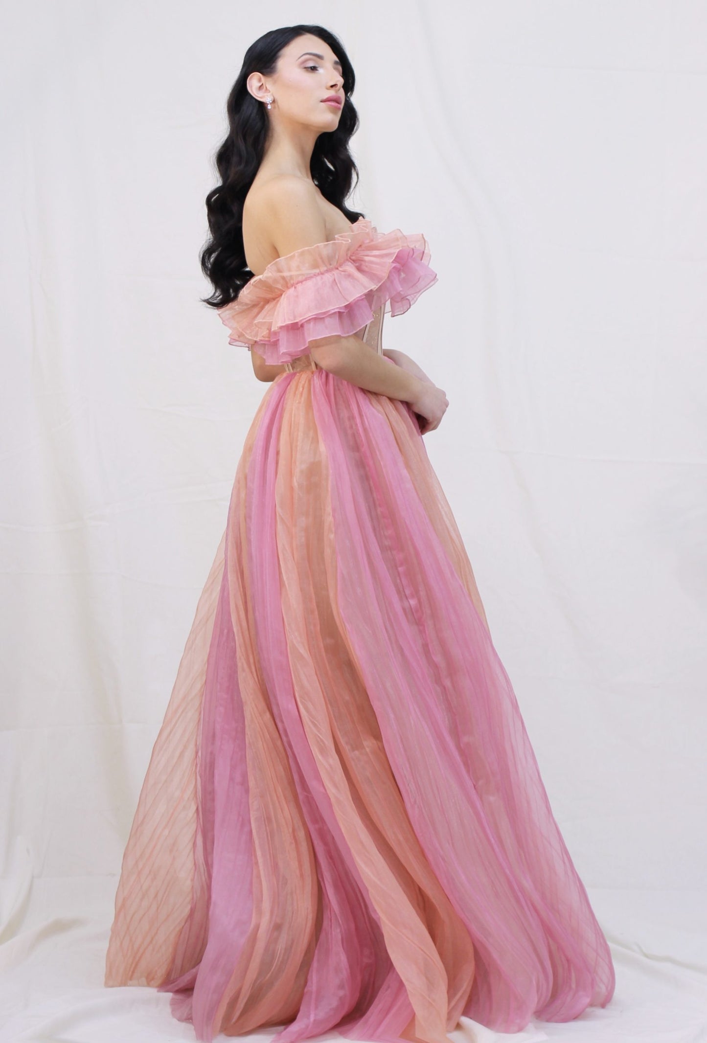 Two Toned Pink Evening Dress