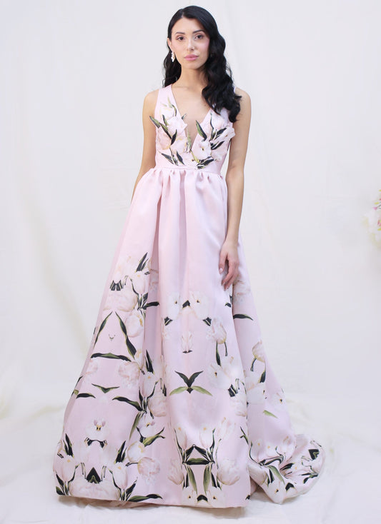 Light Pink 3d flower dress
