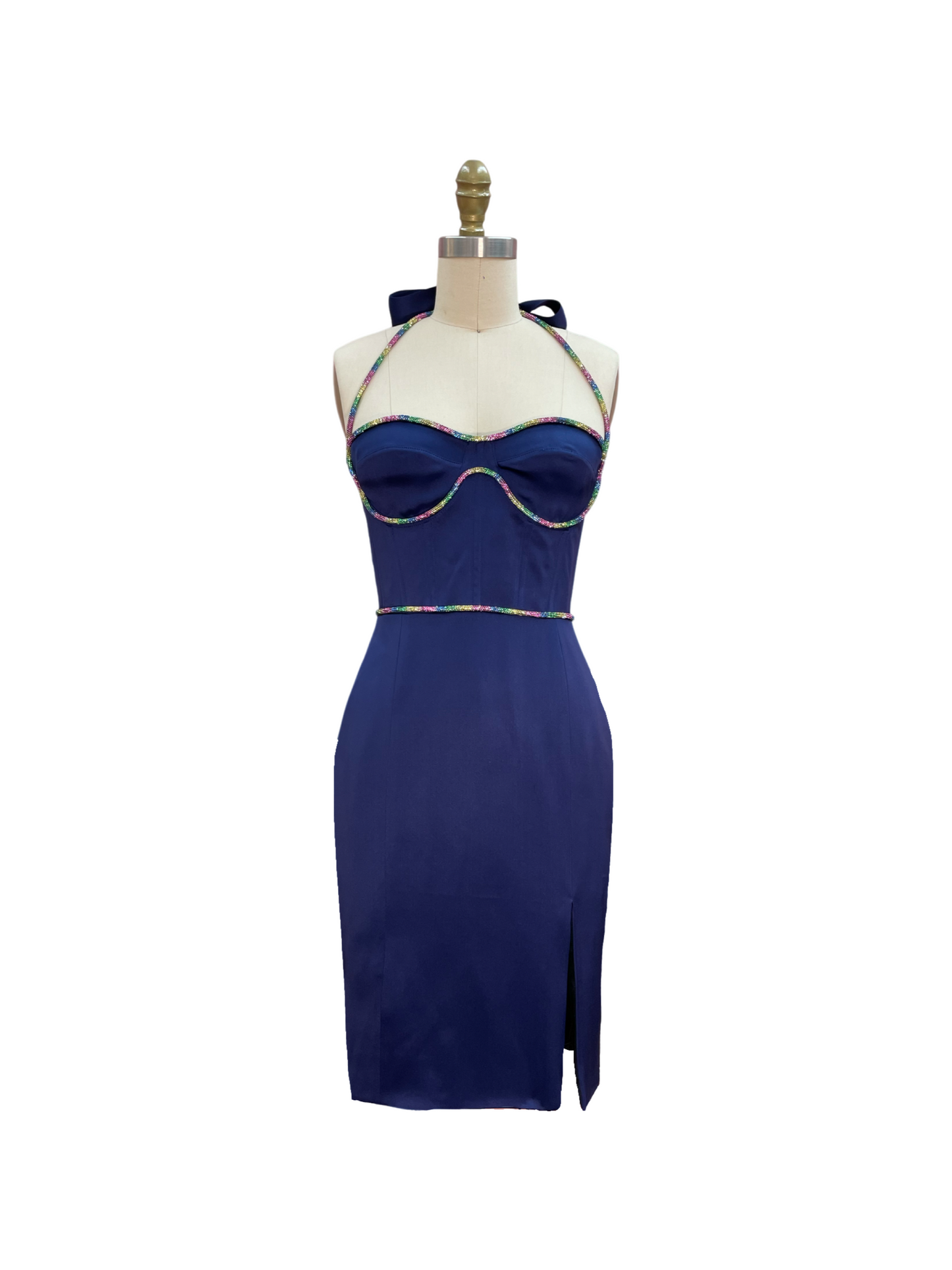 NAVI BLUE RAINBOW Cocktail Mini Dress