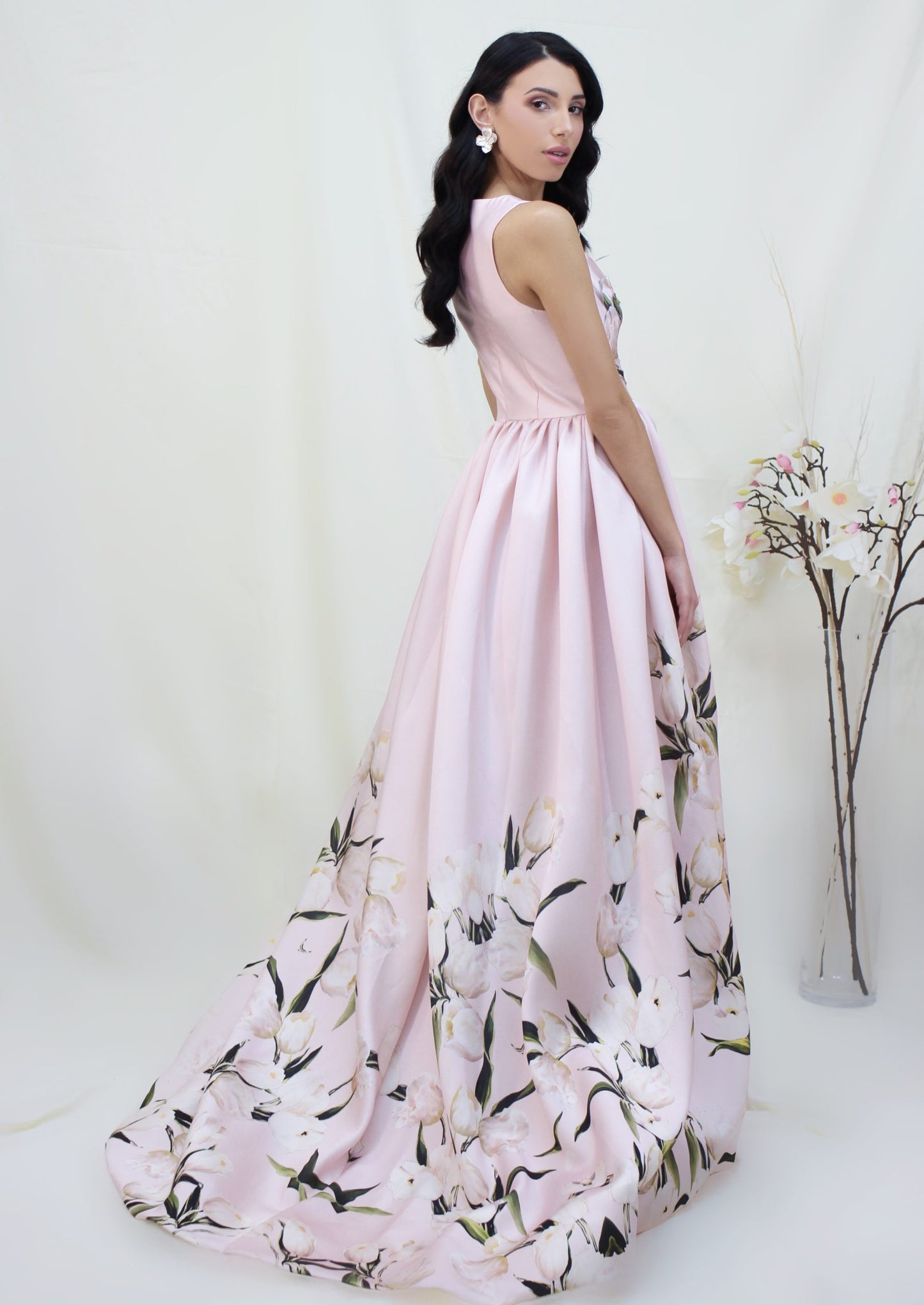 Light Pink 3d flower dress