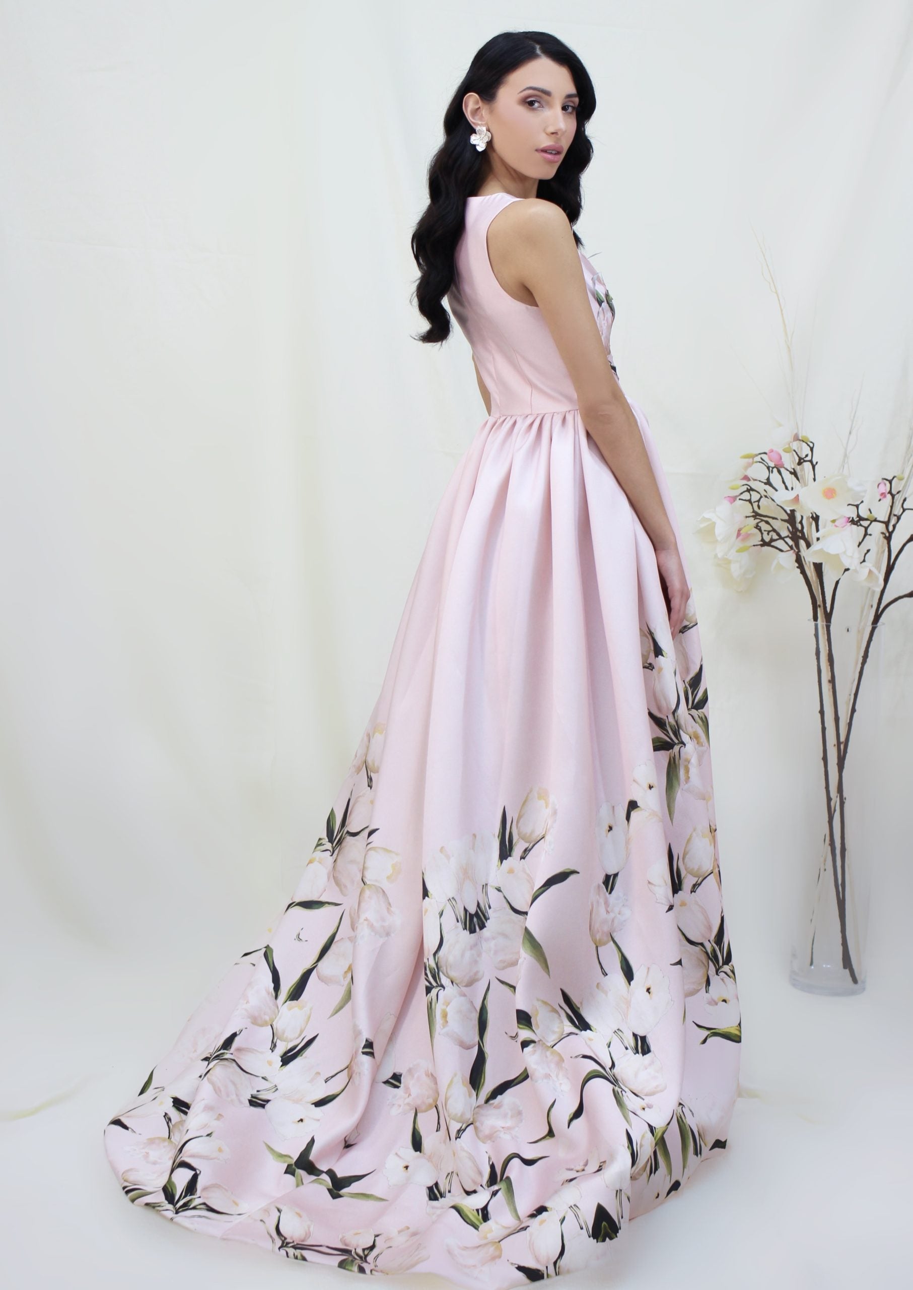 Light Pink 3d flower dress 4 Light Pink 3d flower dress 4