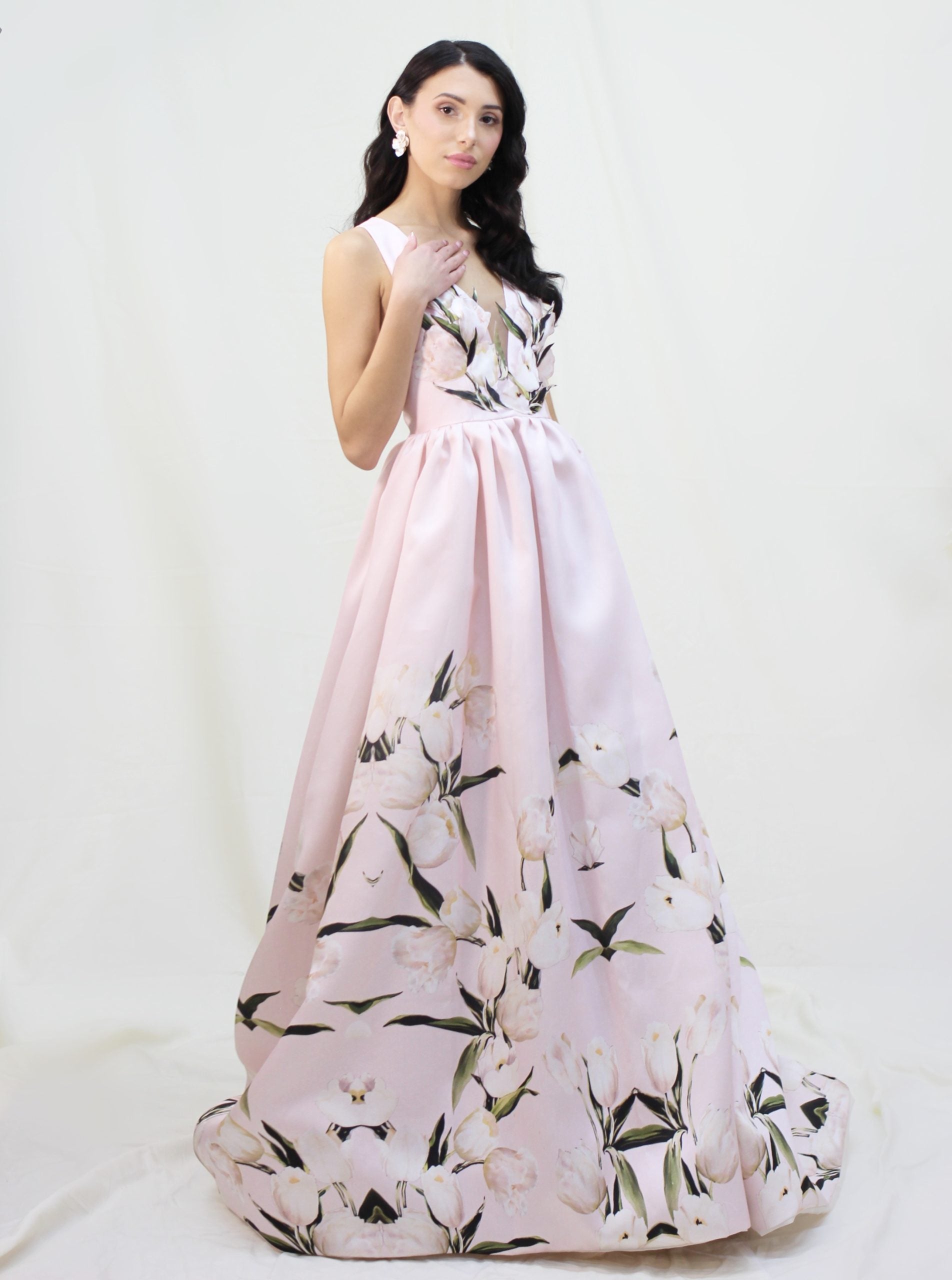 Light Pink 3d flower dress 4 Light Pink 3d flower dress 4